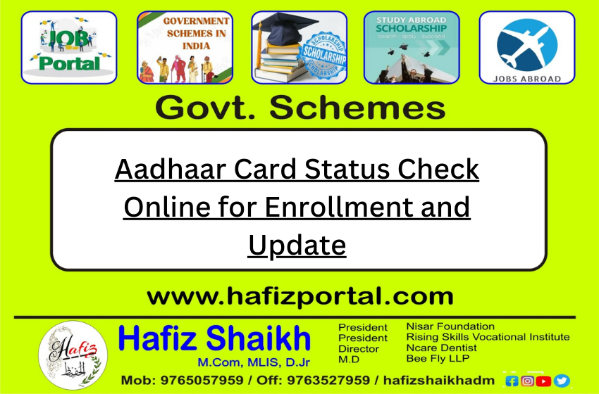Aadhaar Card Status Check Online for Enrollment and Update