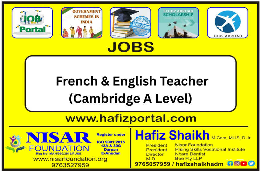 French & English Teacher (Cambridge A Level)