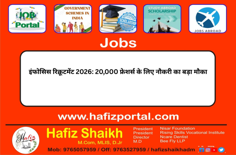 इंफोसिस रिक्रूटमेंट 2026: 20,000 फ्रेशर्स के लिए नौकरी का बड़ा मौका