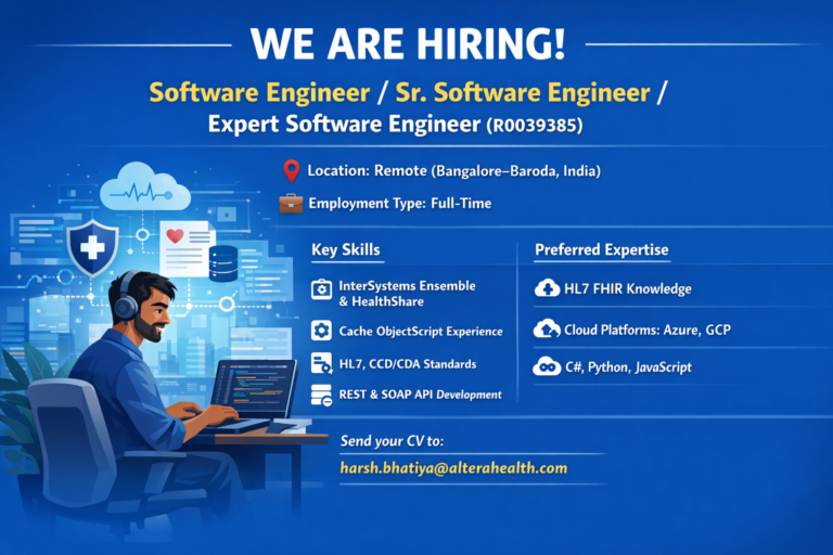 Role: Software Engineer / Sr. Software Engineer / Expert Software Engineer (R0039385) Location: Remote (Bangalore-Baroda, India)
