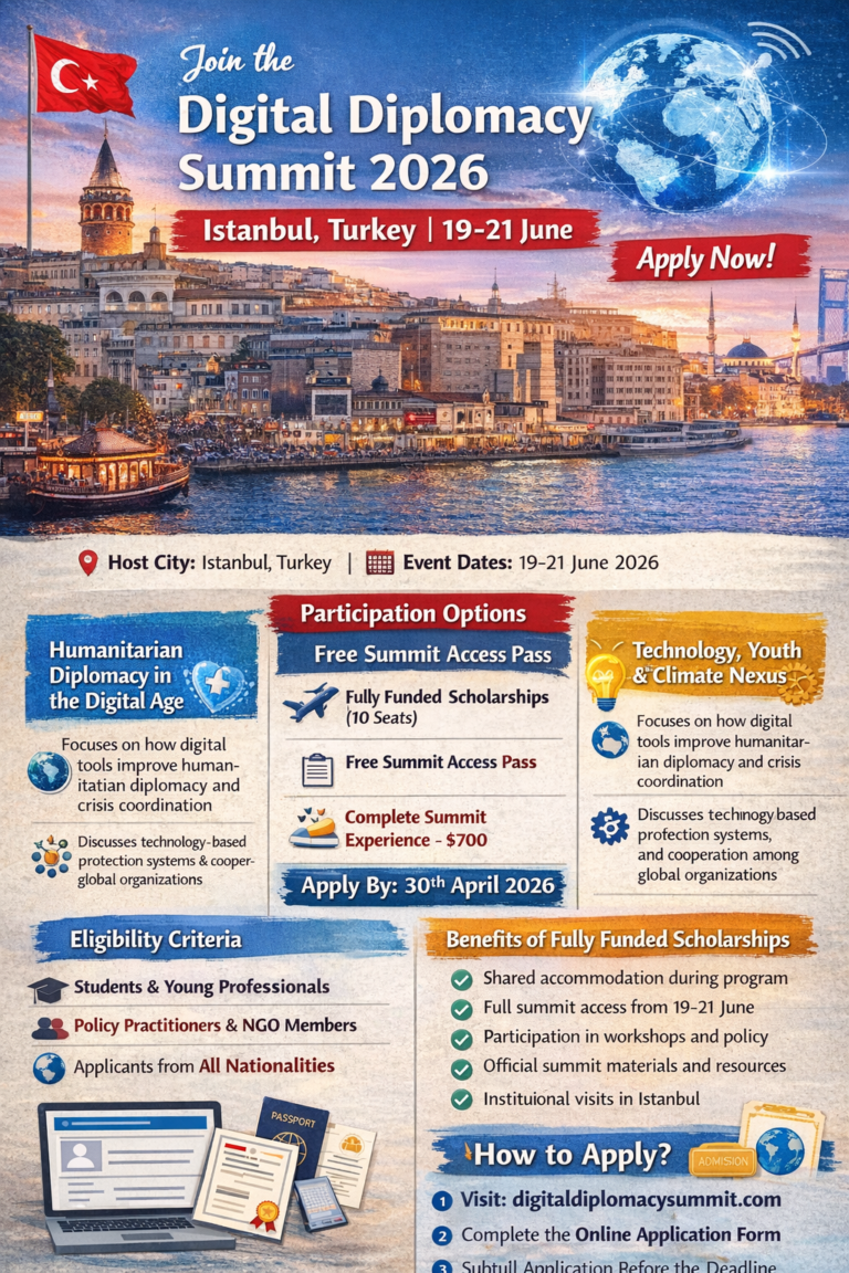 The Digital Diplomacy Summit 2026 in Istanbul, Turkey is a great opportunity for young people and professionals from all over the world.