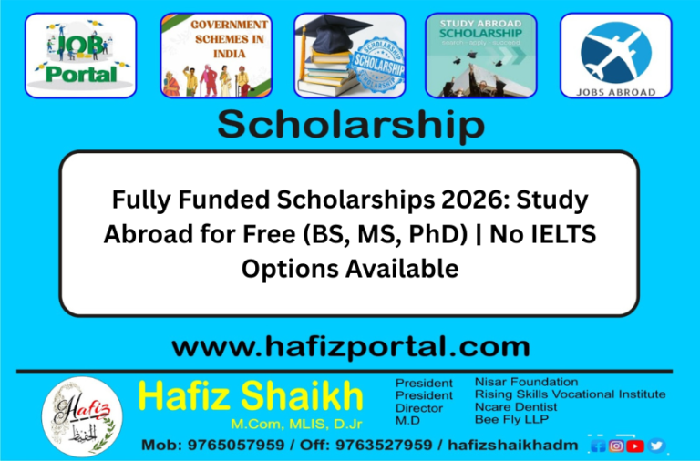 Fully Funded Scholarships 2026: Study Abroad for Free (BS, MS, PhD) | No IELTS Options Available