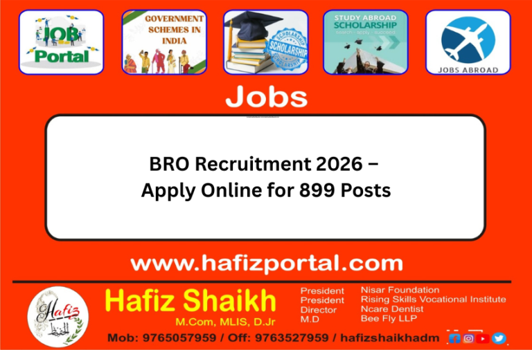 BRO Recruitment 2026 – Apply Online for 899 Posts