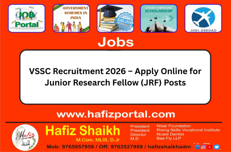 VSSC Recruitment 2026 – Apply Online for Junior Research Fellow (JRF) Posts