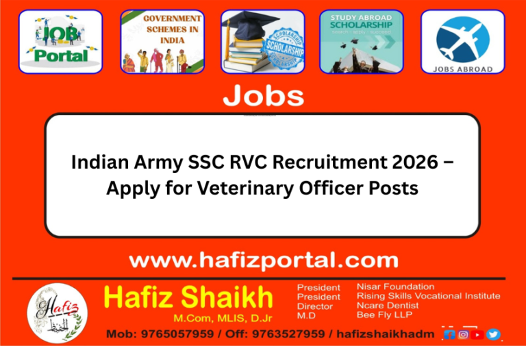 Indian Army SSC RVC Recruitment 2026 – Apply for Veterinary Officer Posts