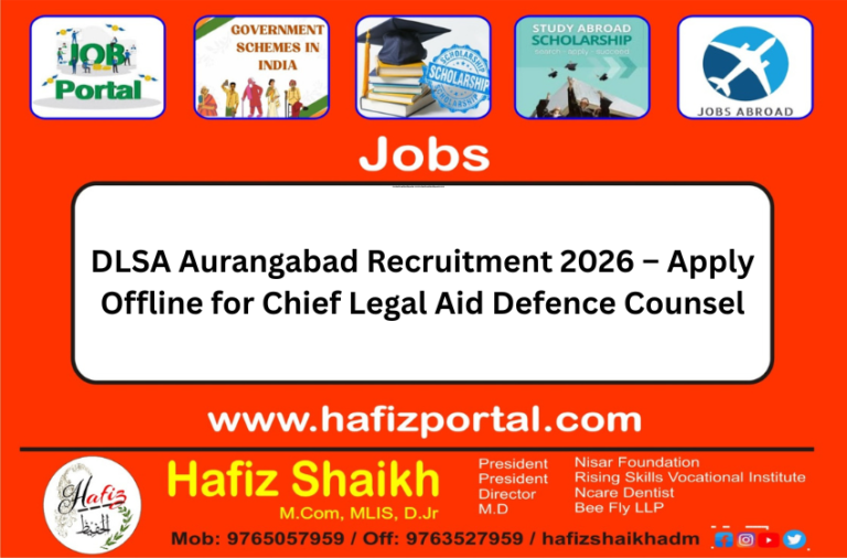 DLSA Aurangabad Recruitment 2026 – Apply Offline for Chief Legal Aid Defence Counsel