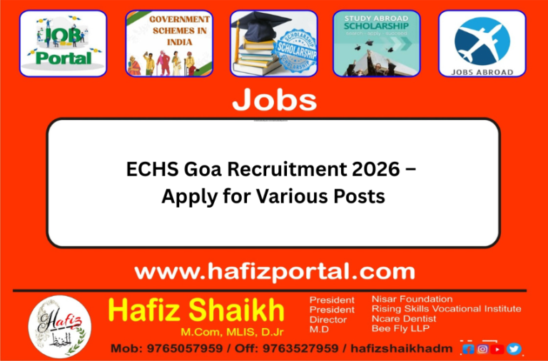 ECHS Goa Recruitment 2026 – Apply for Various Posts