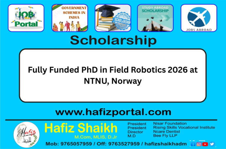 Fully Funded PhD in Field Robotics 2026 at NTNU, Norway