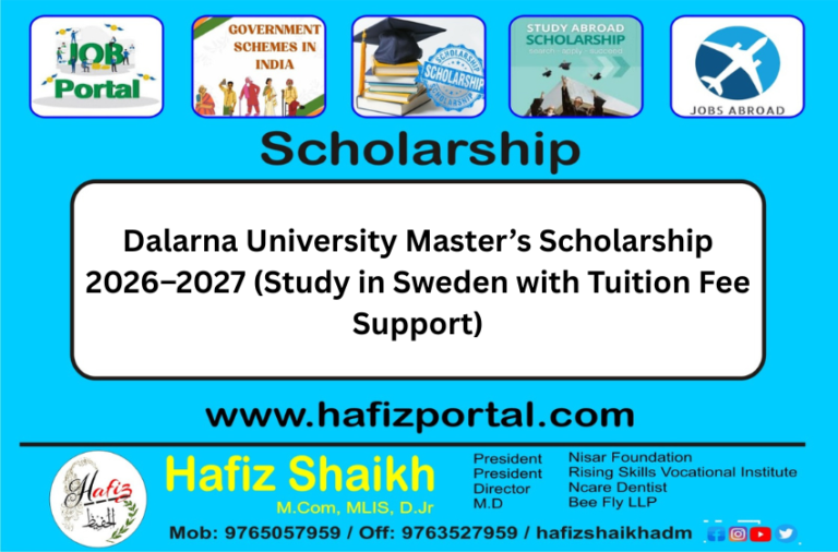 Dalarna University Master’s Scholarship 2026–2027 (Study in Sweden with Tuition Fee Support)