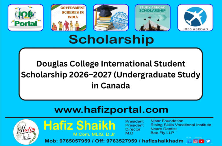 Douglas College International Student Scholarship 2026–2027 (Undergraduate Study in Canada)