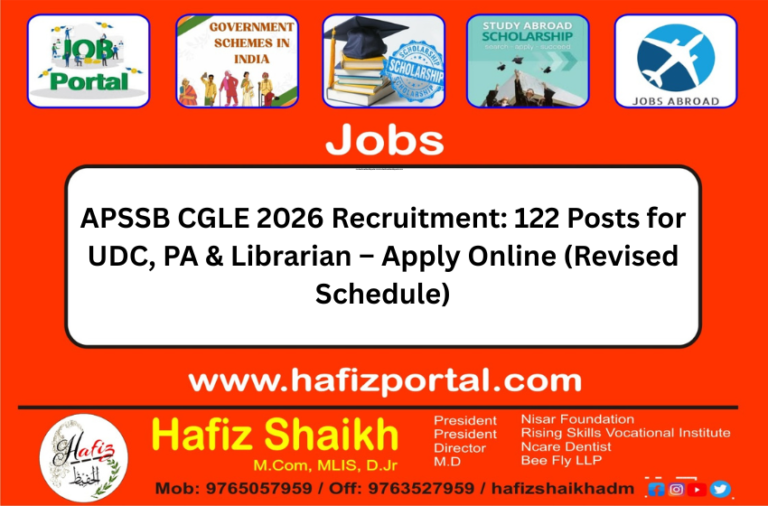 APSSB CGLE 2026 Recruitment: 122 Posts for UDC, PA & Librarian – Apply Online (Revised Schedule)