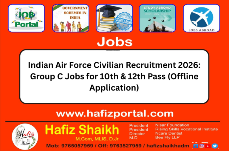 Indian Air Force Civilian Recruitment 2026: Group C Jobs for 10th & 12th Pass (Offline Application)