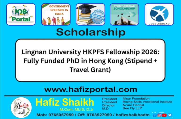 Lingnan University HKPFS Fellowship 2026: Fully Funded PhD in Hong Kong (Stipend + Travel Grant)
