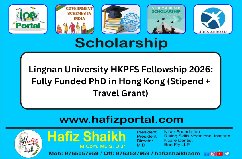 Lingnan University HKPFS Fellowship 2026: Fully Funded PhD in Hong Kong (Stipend + Travel Grant)