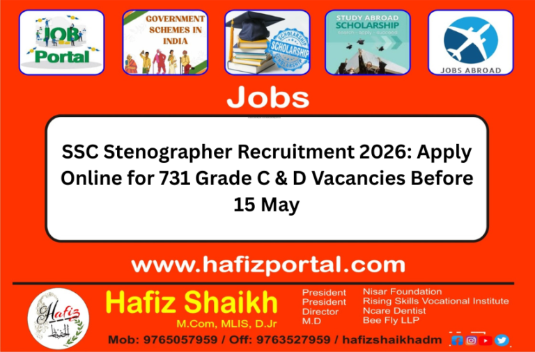 SSC Stenographer Recruitment 2026: Apply Online for 731 Grade C & D Vacancies Before 15 May