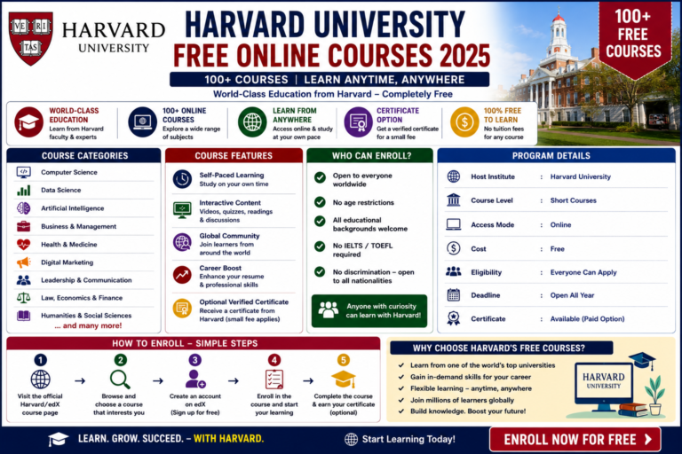 Harvard Free Online Courses 2025: 100+ Free Courses With Certificates for Global Learners