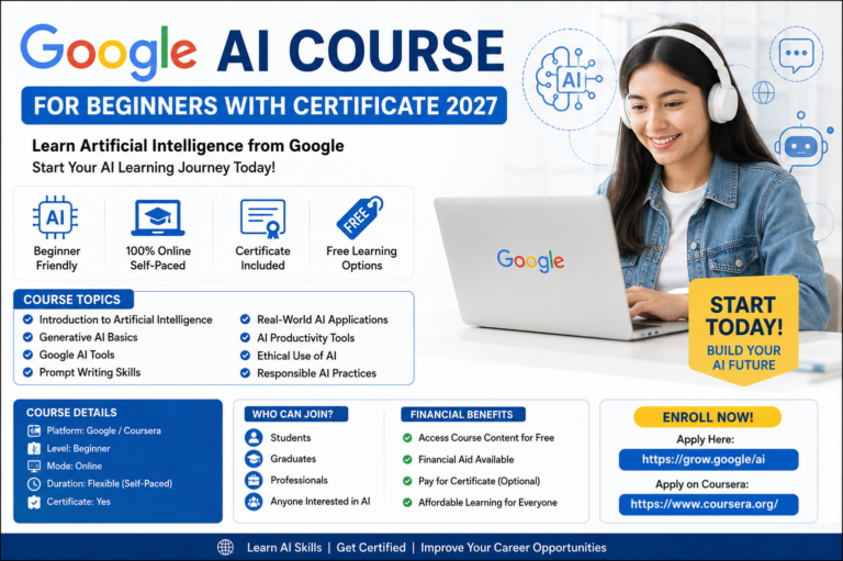Google AI Course for Beginners with Certificate 2027 | Free Online AI Course by Google