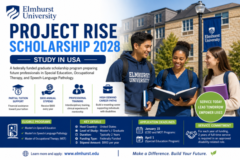 Elmhurst University Project RISE Scholarship 2028 in USA | Fully Explained Guide for Graduate Students