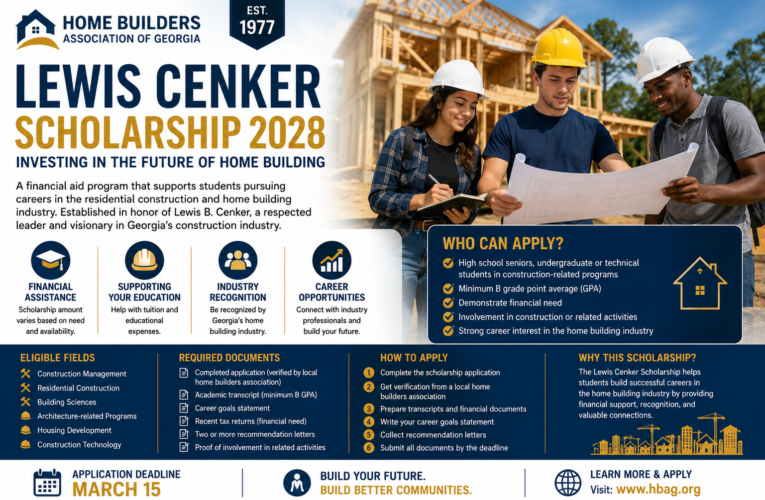 Lewis Cenker Scholarship 2028 in USA | Construction & Home Building Scholarship Guide