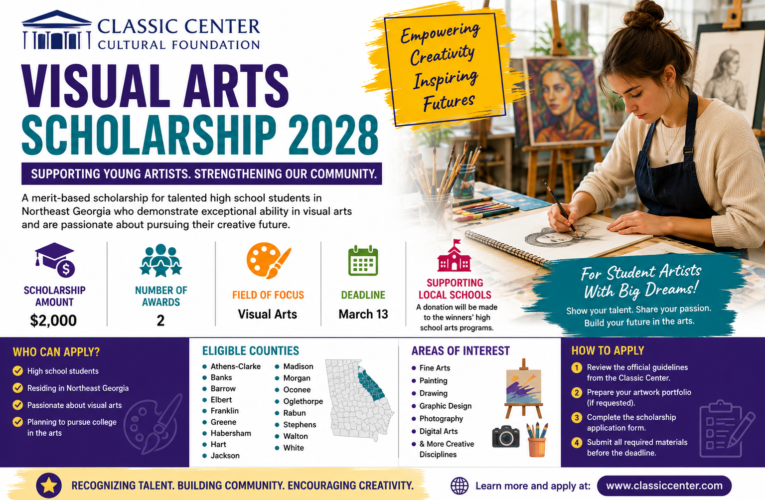 Classic Center Cultural Foundation Visual Arts Scholarship 2028 in USA | Complete Guide for Student Artists
