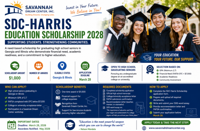 SDC-Harris Education Scholarship 2028 in USA | Complete Guide for Georgia & Illinois Students