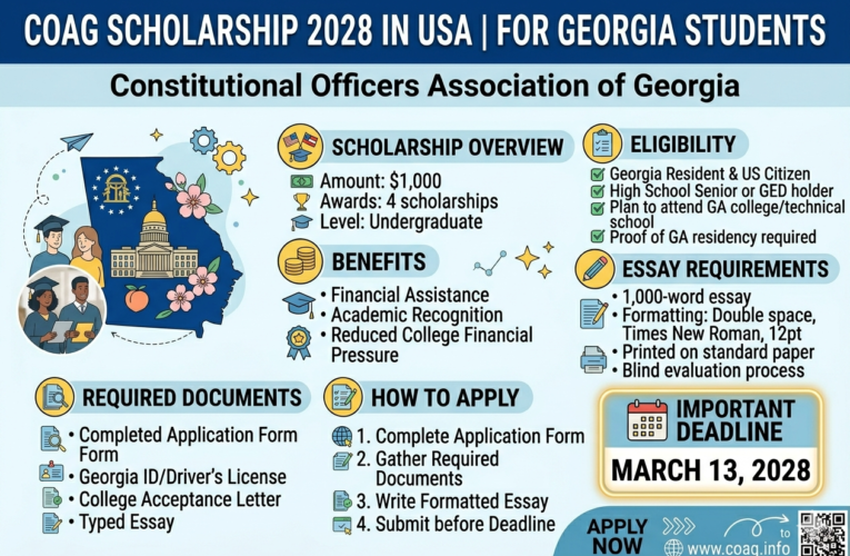 COAG Scholarship 2028 in USA for Georgia Students | Complete Application Guide