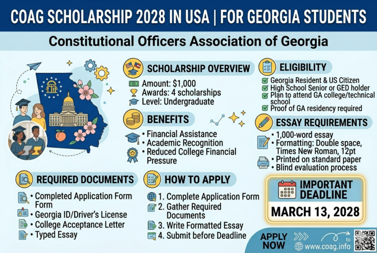 COAG Scholarship 2028 in USA for Georgia Students | Complete Application Guide