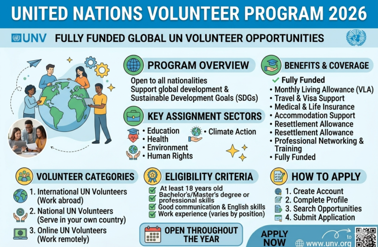 United Nations Volunteer Program 2026 | Fully Funded Global UN Volunteer Opportunities