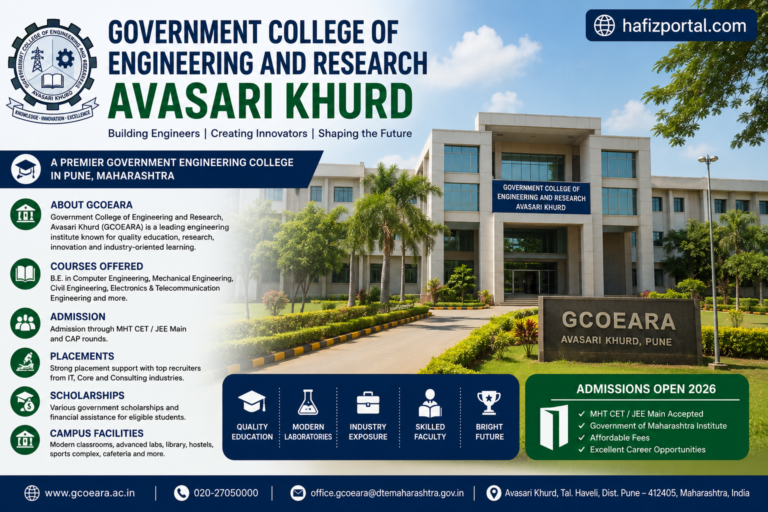 Government College of Engineering and Research Avasari Khurd (GCOEARA): Courses, Admission, Fees, Placements & Campus Guide