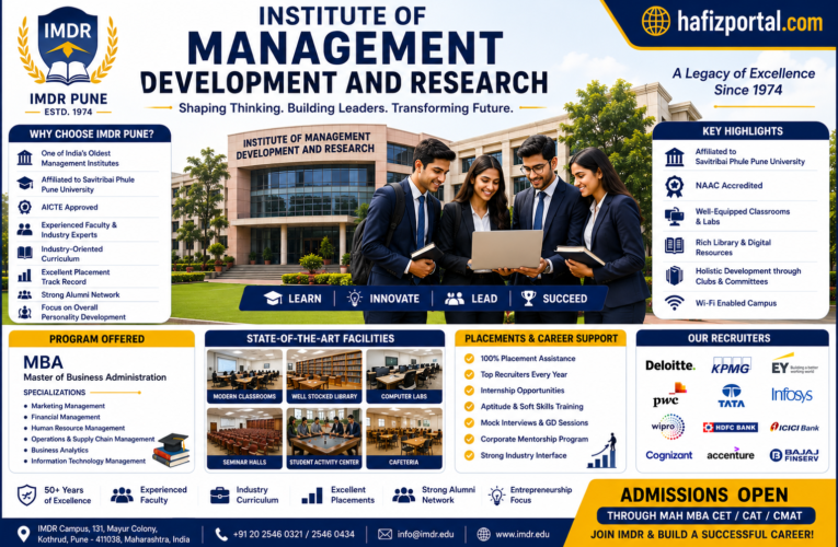 Institute of Management Development and Research (IMDR Pune): Courses, Admission, Fees, Placements, Campus Facilities & Complete Student Guide