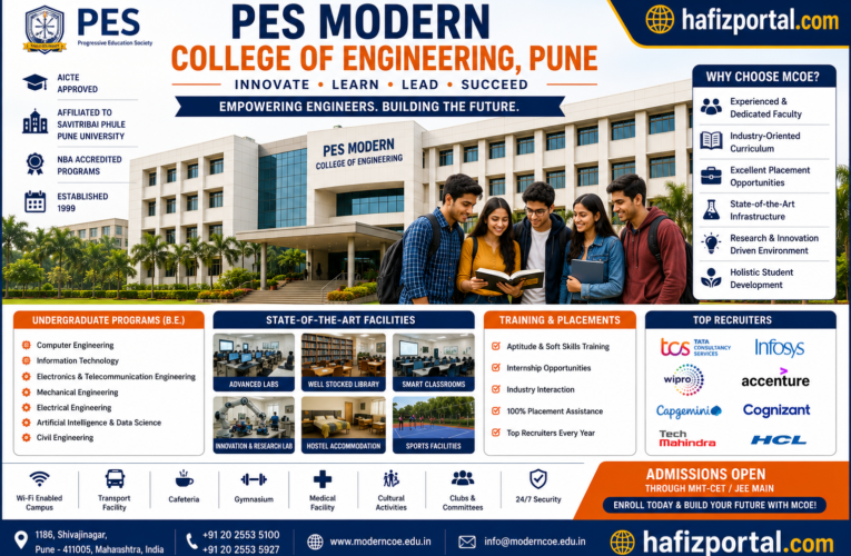PES Modern College of Engineering Pune (MCOE): Courses, Admission, Fees, Placements, Campus Facilities & Complete Student Guide