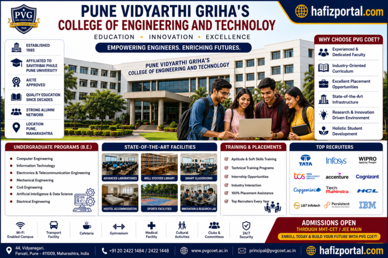 Pune Vidhyarthi Griha’s College of Engineering and Technology Pune (PVG COET): Courses, Admission, Fees, Placements, Campus Facilities & Complete Student Guide