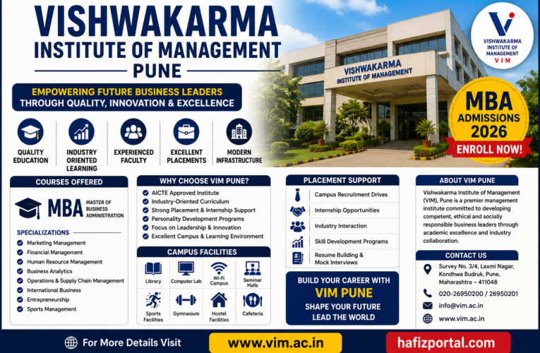 Vishwakarma Institute of Management Pune: Courses, Admissions, Placements, Fees & Campus Overview