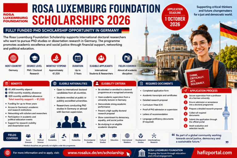Rosa Luxemburg Foundation Scholarship 2026 Germany: Fully Funded PhD Scholarship for International Students