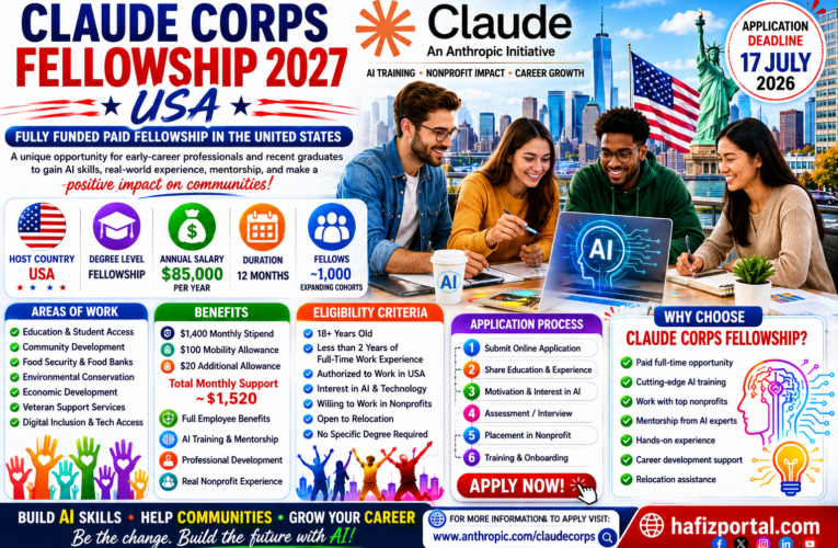 Claude Corps Fellowship 2027 USA: Fully Funded AI Fellowship with $85,000 Annual Salary