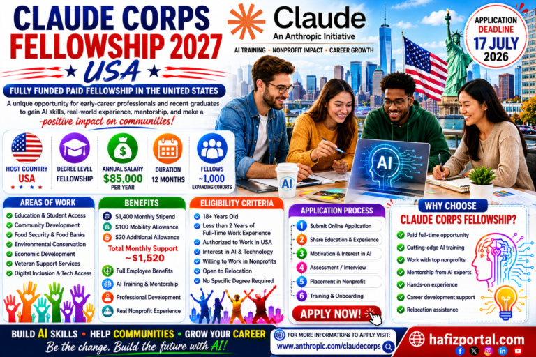 Claude Corps Fellowship 2027 USA: Fully Funded AI Fellowship with $85,000 Annual Salary