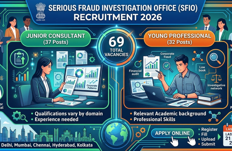 SFIO Recruitment 2026: Apply Online for 69 Junior Consultant & Young Professional Posts | Salary, Eligibility & Complete Details
