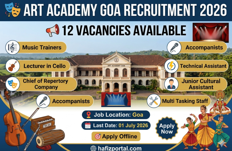 Art Academy Goa Recruitment 2026: Apply Offline for 12 Cultural, Music, Teaching & Technical Posts