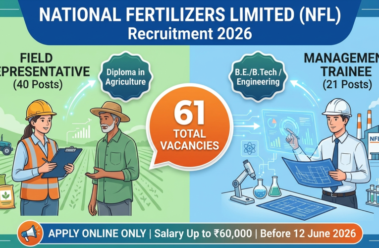 NFL Recruitment 2026: Apply Online for 61 Field Representative & Management Trainee Posts | Salary Up to ₹60,000