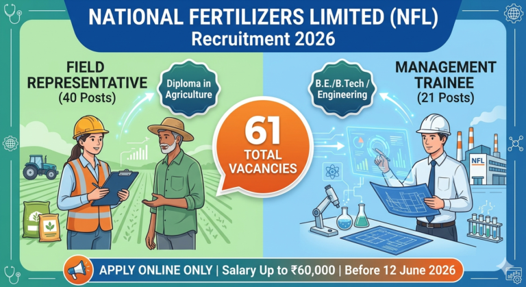 NFL Recruitment 2026: Apply Online for 61 Field Representative & Management Trainee Posts | Salary Up to ₹60,000