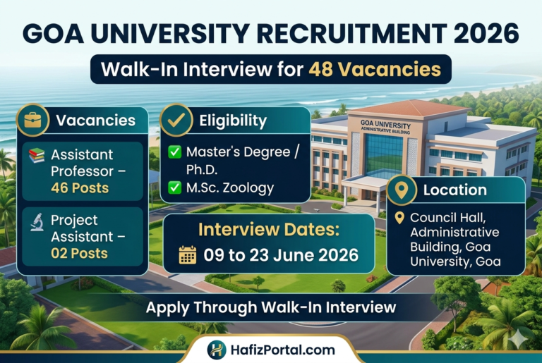 Goa University Recruitment 2026: Walk-In Interview for 48 Assistant Professor and Project Assistant Vacancies