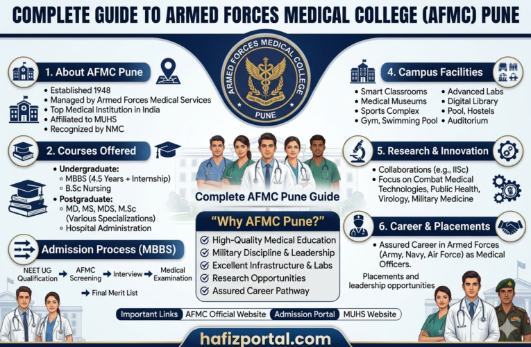 Armed Forces Medical College (AFMC) Pune: Complete Guide to Courses, Admissions, Facilities, Placements & Career Opportunities