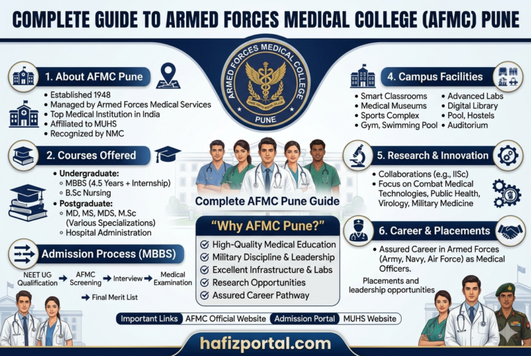 Armed Forces Medical College (AFMC) Pune: Complete Guide to Courses, Admissions, Facilities, Placements & Career Opportunities