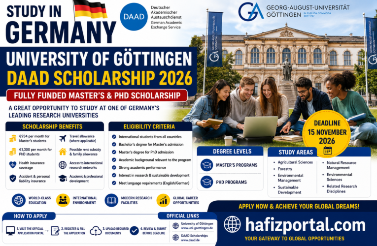 University of Göttingen DAAD Scholarship 2026 in Germany | Fully Funded Master’s & PhD Scholarship for International Students