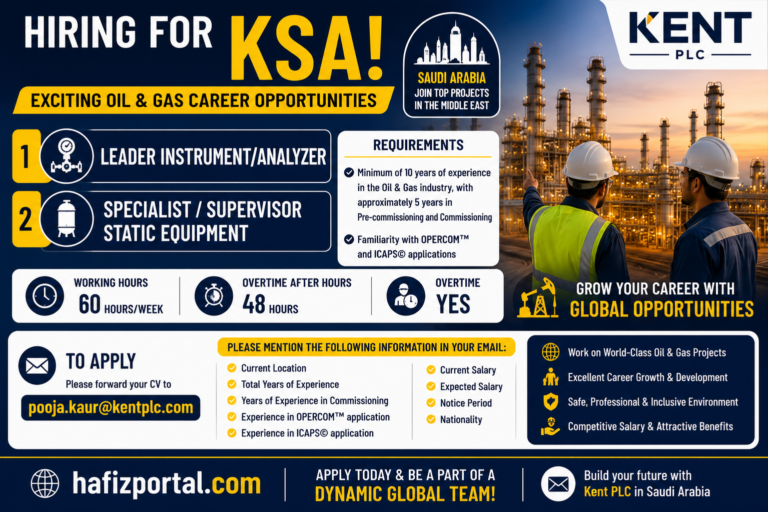 KSA Oil & Gas Jobs 2026: Leader Instrument/Analyzer & Static Equipment Specialist/Supervisor – Apply Now