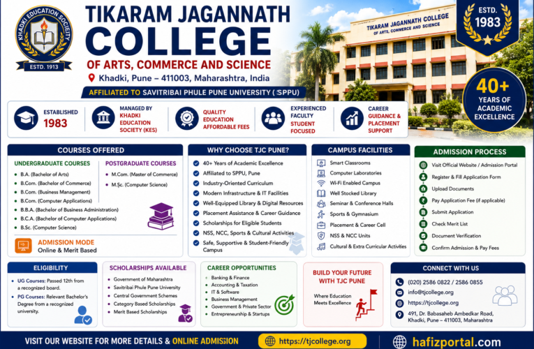 Tikaram Jagannath College of Arts, Commerce and Science, Pune: Courses, Admissions, Eligibility, Fees, Facilities & Placements