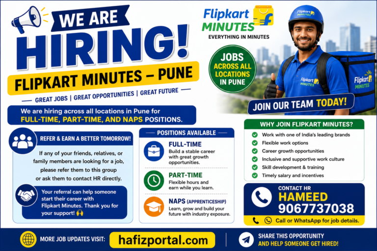 Flipkart Minutes Pune Hiring 2026: Full-Time, Part-Time & NAPS Jobs Across Pune | Apply Now