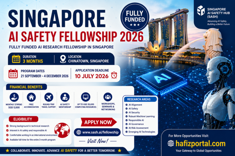 Singapore AI Safety Fellowship 2026 | Fully Funded AI Research Fellowship in Singapore (Apply Before 10 July)