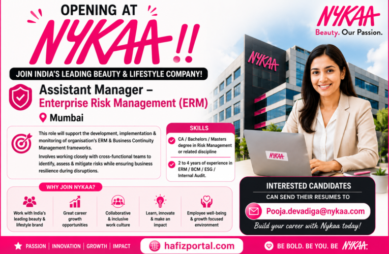 Nykaa Assistant Manager – Enterprise Risk Management (ERM) Recruitment 2026 | Apply Now for Mumbai Job Opportunity