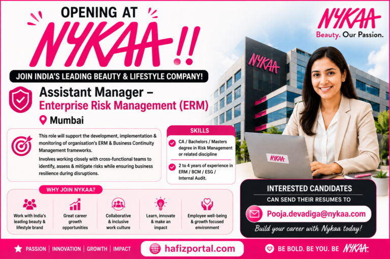 Nykaa Assistant Manager – Enterprise Risk Management (ERM) Recruitment 2026 | Apply Now for Mumbai Job Opportunity